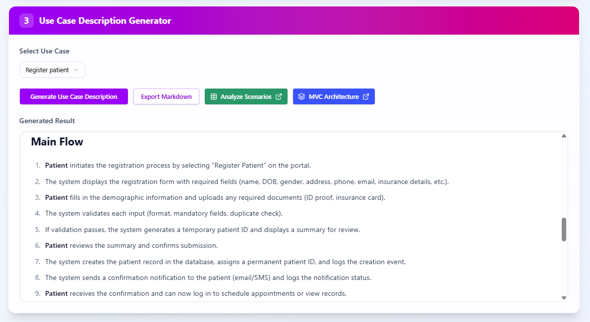 Streamline Your Workflow with an AI-Powered Use Case Description Generator