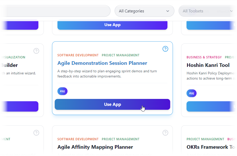 To open an AI App from Visual Paradigm Desktop