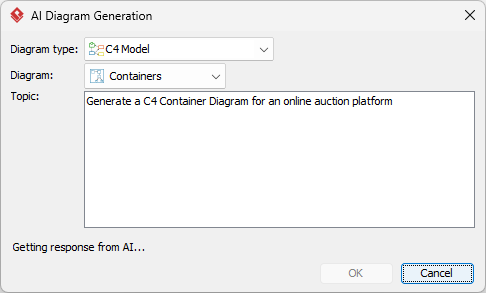 To generate a C4 Container Diagram with Visual Paradigm Desktop's AI diagram generator