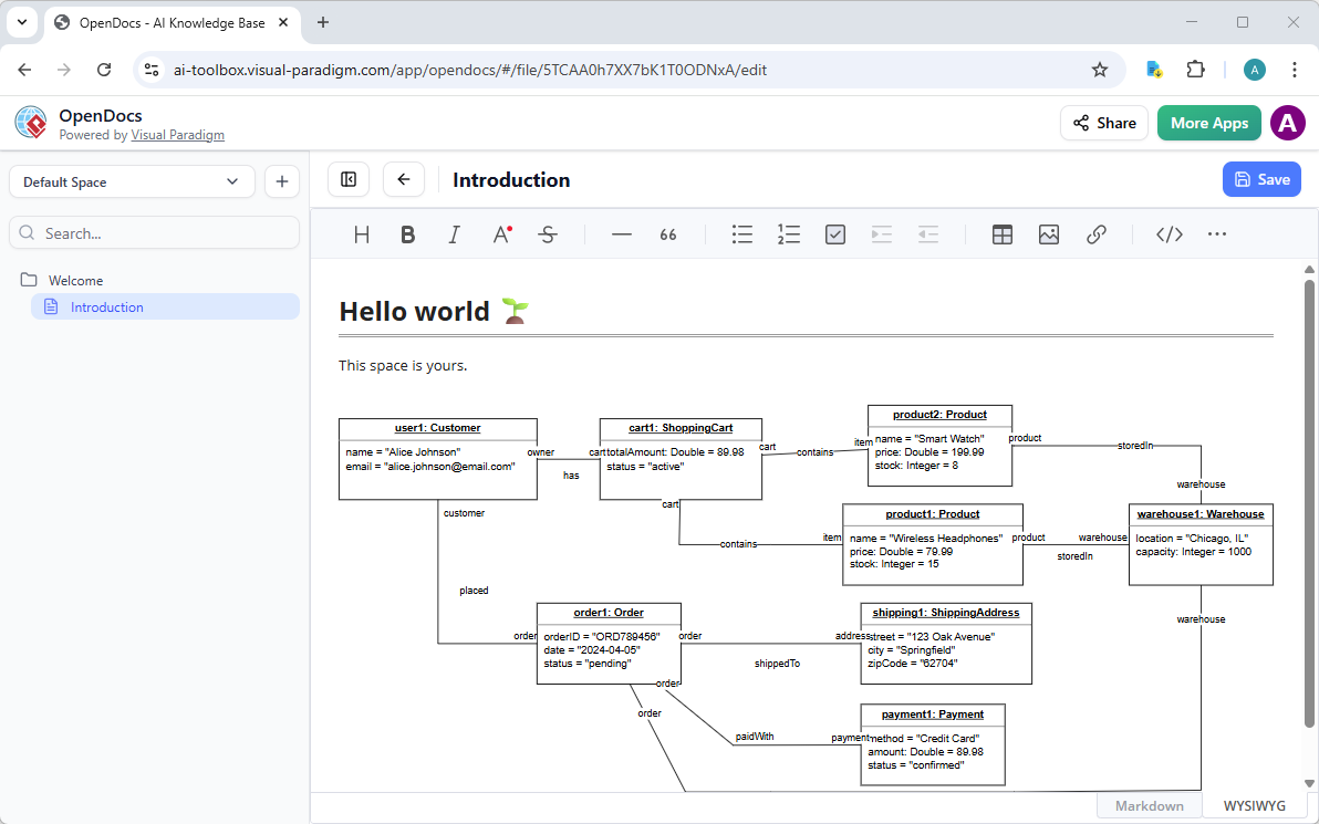 Generator diagramów obiektowych AI | Visual Paradigm AI