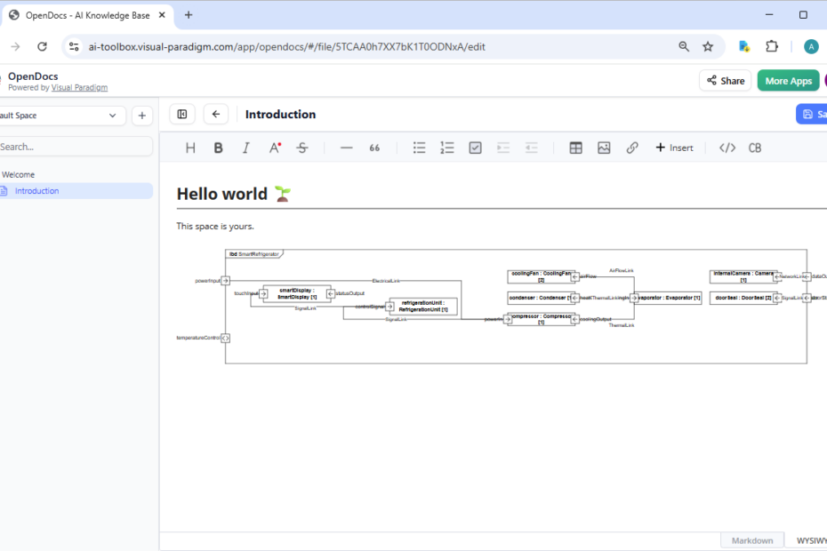 Generator diagramów wewnętrznych bloków SysML AI: Odblokuj zaawansowane modelowanie systemów za pomocą Visual Paradigm