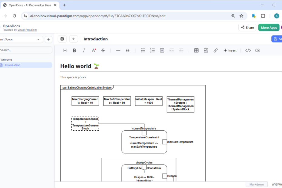Gerador de Diagramas Paramétricos SysML com IA: Crie e refine com o Visual Paradigm
