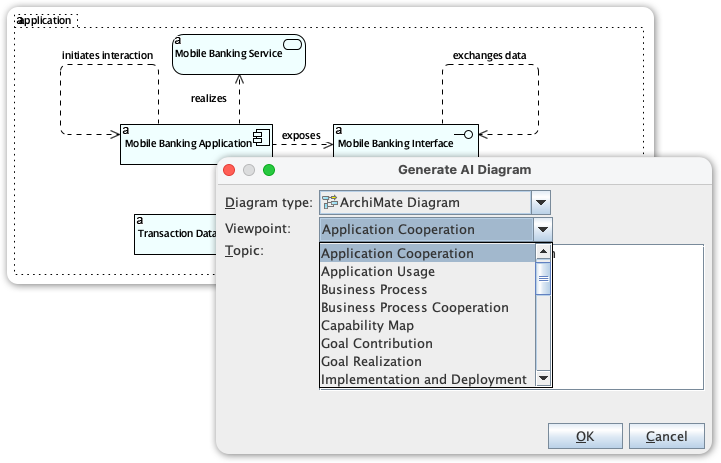 To generate an ArchiMate diagram with AI from within Visual Paradigm Desktop