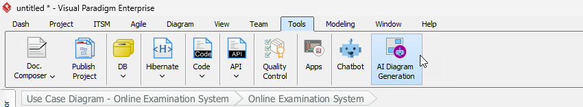 Accessing AI Diagram Generation menu