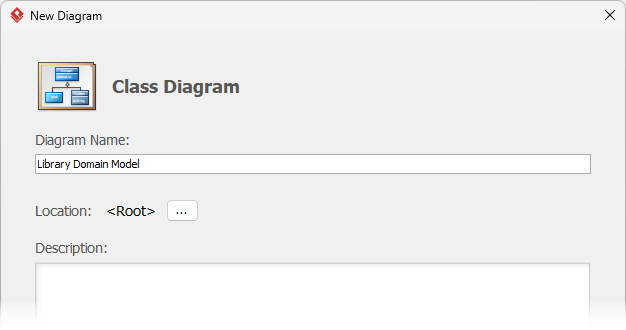 To name the class diagram to be created