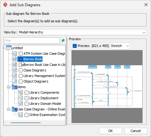 To select a sequence diagram to be the subdiagram of a use case