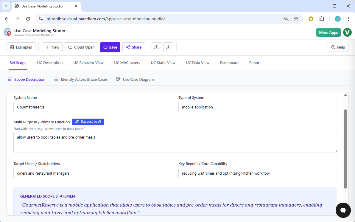 Streamlining GourmetReserve App Design: Why Use Case Modeling Studio Beats Traditional UML Tools