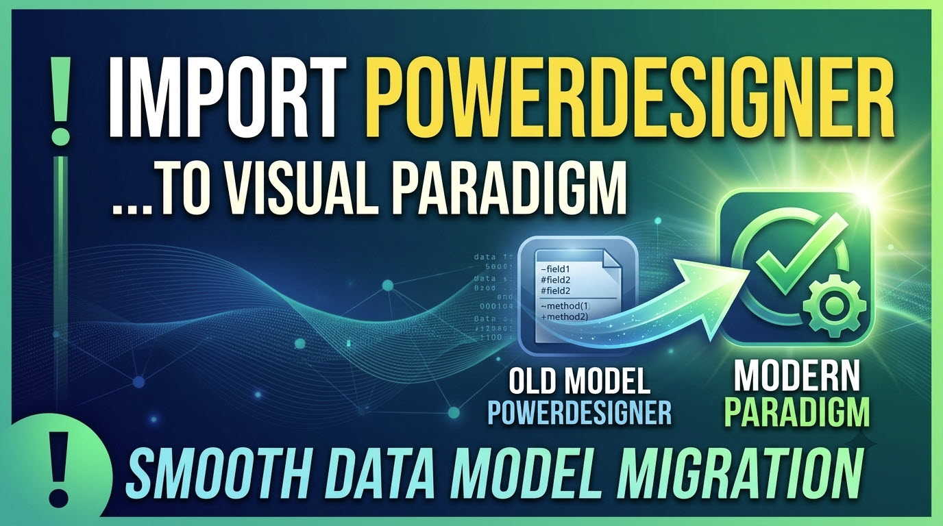 A thumbnail showing how to import PowerDesigner data models into Visual Paradigm